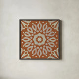 Terra Cotta Tile III by Kathrine Lovell. Shown in a sleek black glass frame for a contemporary gallery look. Available as an archival giclee rolled canvas, fine art paper, or poster print. SKU 55519a.