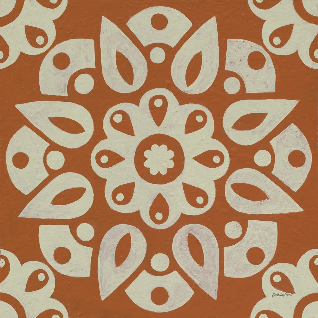 Terra Cotta Tile IV by Kathrine Lovell. SKU 55520a. Archival Giclee Fine art print for wall decor.