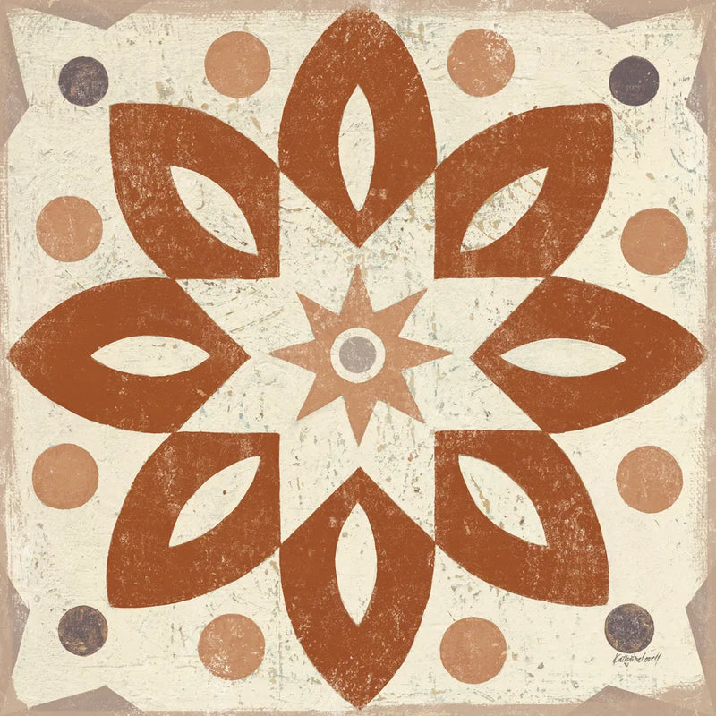 Terracotta Tile I by Kathrine Lovell. SKU 68394a. Archival Giclee Fine art print for wall decor.