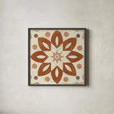 Terracotta Tile I by Kathrine Lovell. Shown in a sleek black glass frame for a contemporary gallery look. Available as an archival giclee rolled canvas, fine art paper, or poster print. SKU 68394a.