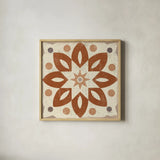 Terracotta Tile I by Kathrine Lovell. Shown in a natural wood glass frame for a timeless modern aesthetic. Available as an archival giclee rolled canvas, fine art paper, or poster print. SKU 68394a.