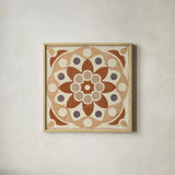 Terracotta Tile II by Kathrine Lovell. Shown in a natural wood glass frame for a timeless modern aesthetic. Available as an archival giclee rolled canvas, fine art paper, or poster print. SKU 68395a.