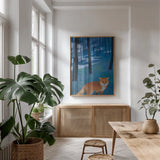 The Edge of the Woods Crop by Kathrine Lovell. shown as a print in a natural wood frame in a dining room. Available as a archival giclee rolled canvas, fine art paper, or poster print. SKU 24362h.