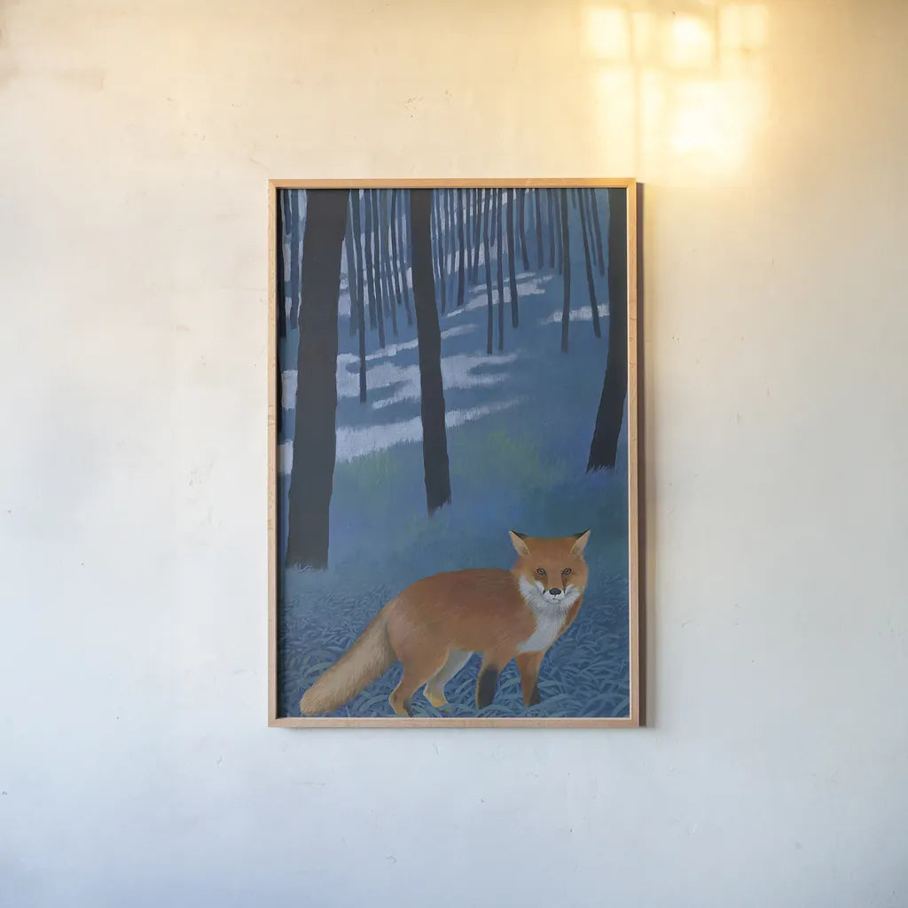 The Edge of the Woods Crop by Kathrine Lovell. shown as a paper print in a natural frame. Available as a archival giclee rolled canvas, fine art paper, or poster print. SKU 24362h.