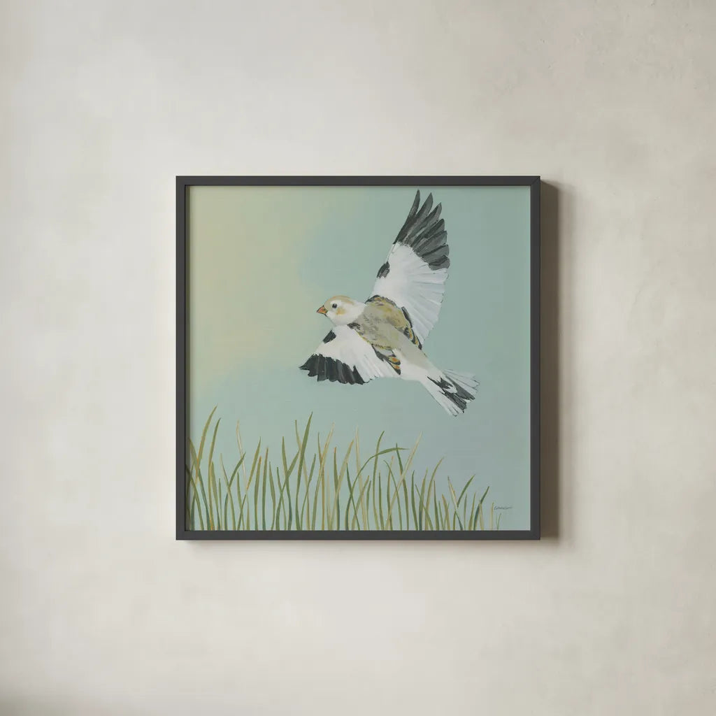 Turning the Season II by Kathrine Lovell. Shown in a sleek black glass frame for a contemporary gallery look. Available as an archival giclee rolled canvas, fine art paper, or poster print. SKU 43432a.