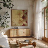 Wedding Ring I by Kathrine Lovell. Shown in a natural wood frame in a cozy modern living room. Available as an archival giclee rolled canvas, fine art paper, or poster print. SKU 43725a.