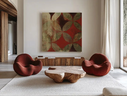 Wedding Ring V by Kathrine Lovell. Shown as extra-large giant wall art in a modern living room. Available as an archival giclee rolled canvas, fine art paper, or poster print. SKU 43730a.