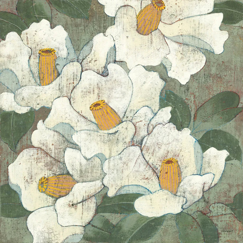 White Flowers I Dark by Kathrine Lovell. SKU 50543a. Archival Giclee Fine art print for wall decor.
