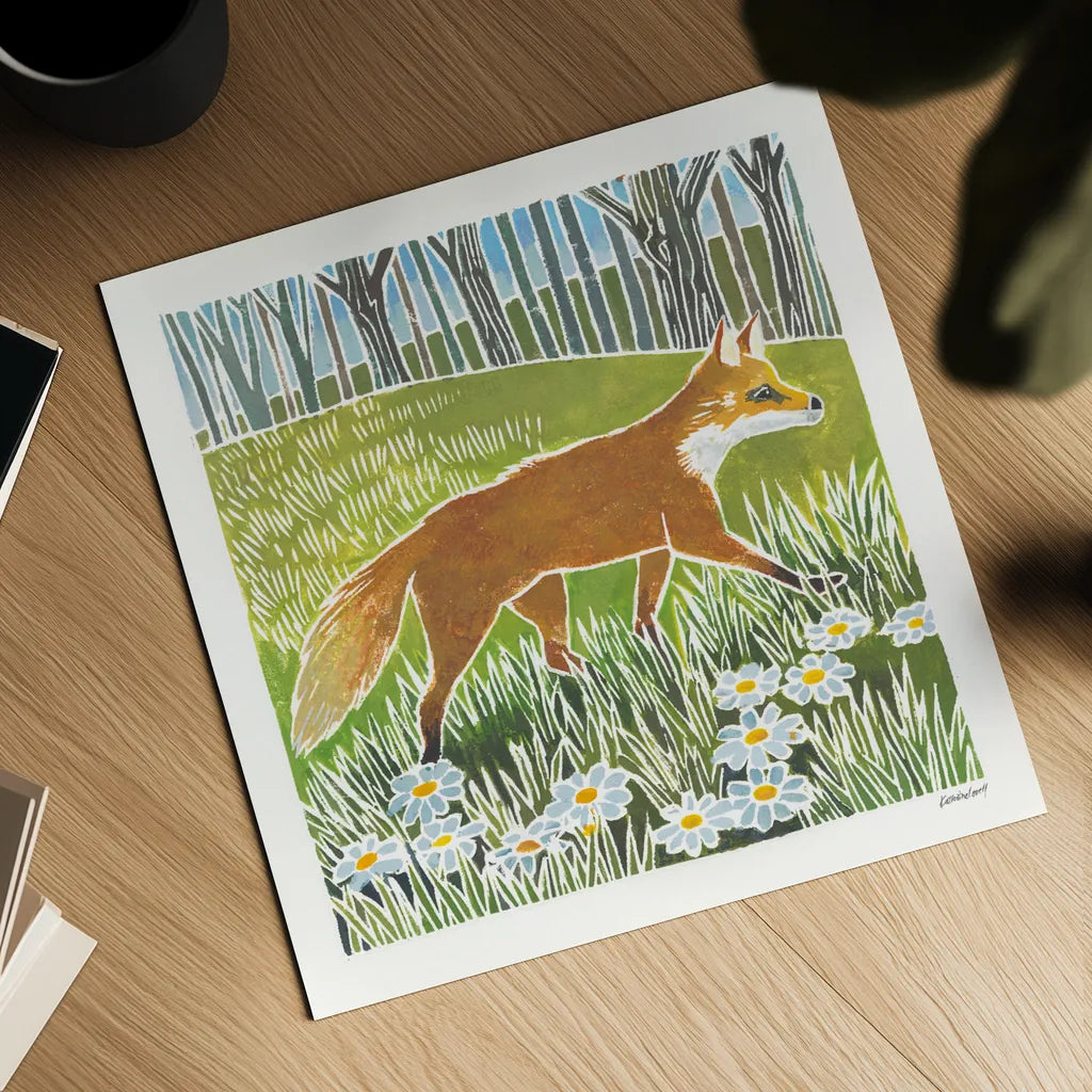 Wild Woodland I by Kathrine Lovell. Shown as a detailed flat fine art print, highlighting archival giclee quality. Available as an archival giclee rolled canvas, fine art paper, or poster print. SKU 77883a.