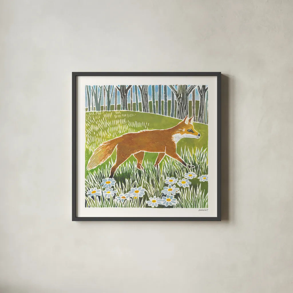 Wild Woodland I by Kathrine Lovell. Shown in a sleek black glass frame for a contemporary gallery look. Available as an archival giclee rolled canvas, fine art paper, or poster print. SKU 77883a.