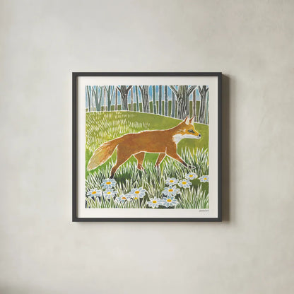 Wild Woodland I by Kathrine Lovell. Shown in a sleek black glass frame for a contemporary gallery look. Available as an archival giclee rolled canvas, fine art paper, or poster print. SKU 77883a.