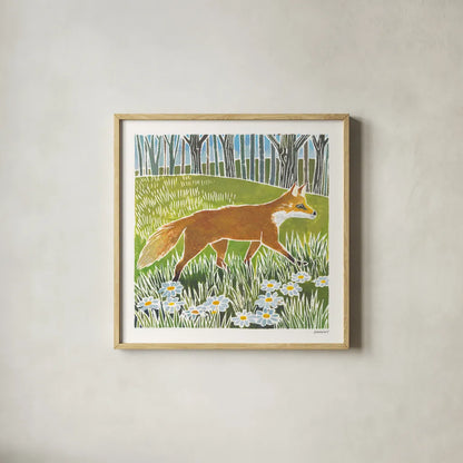 Wild Woodland I by Kathrine Lovell. Shown in a natural wood glass frame for a timeless modern aesthetic. Available as an archival giclee rolled canvas, fine art paper, or poster print. SKU 77883a.