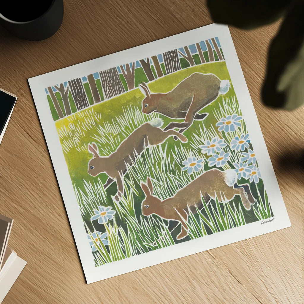 Wild Woodland II by Kathrine Lovell. Shown as a detailed flat fine art print, highlighting archival giclee quality. Available as an archival giclee rolled canvas, fine art paper, or poster print. SKU 77884a.