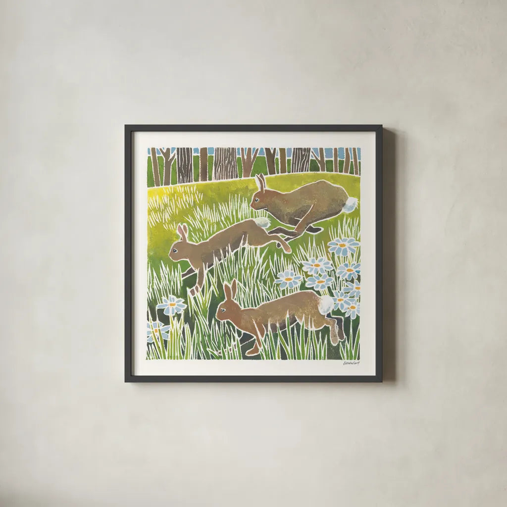 Wild Woodland II by Kathrine Lovell. Shown in a sleek black glass frame for a contemporary gallery look. Available as an archival giclee rolled canvas, fine art paper, or poster print. SKU 77884a.