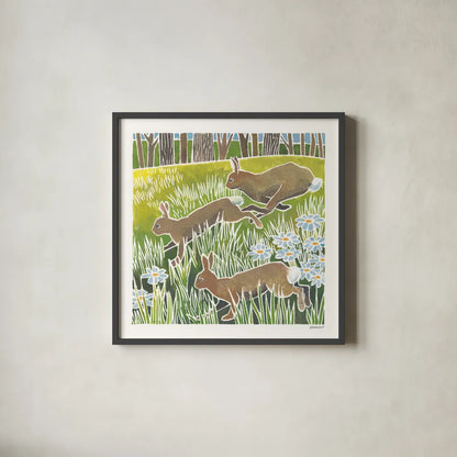 Wild Woodland II by Kathrine Lovell. Shown in a sleek black glass frame for a contemporary gallery look. Available as an archival giclee rolled canvas, fine art paper, or poster print. SKU 77884a.