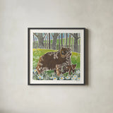 Wild Woodland III by Kathrine Lovell. Shown in a sleek black glass frame for a contemporary gallery look. Available as an archival giclee rolled canvas, fine art paper, or poster print. SKU 77885a.