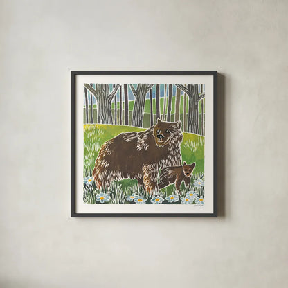 Wild Woodland III by Kathrine Lovell. Shown in a sleek black glass frame for a contemporary gallery look. Available as an archival giclee rolled canvas, fine art paper, or poster print. SKU 77885a.
