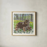 Wild Woodland III by Kathrine Lovell. Shown in a natural wood glass frame for a timeless modern aesthetic. Available as an archival giclee rolled canvas, fine art paper, or poster print. SKU 77885a.