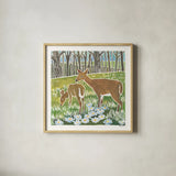 Wild Woodland IV by Kathrine Lovell. Shown in a natural wood glass frame for a timeless modern aesthetic. Available as an archival giclee rolled canvas, fine art paper, or poster print. SKU 77886a.
