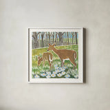 Wild Woodland IV by Kathrine Lovell. Shown in a crisp white glass frame for a clean and minimalist style. Available as an archival giclee rolled canvas, fine art paper, or poster print. SKU 77886a.