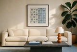 Windjammer III by Kathrine Lovell. Displayed in a glass frame with matte in a clean modern living room. Available as an archival giclee rolled canvas, fine art paper, or poster print. SKU 33439a.