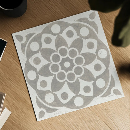 Winter Caravan Tile II by Kathrine Lovell. Shown as a detailed flat fine art print, highlighting archival giclee quality. Available as an archival giclee rolled canvas, fine art paper, or poster print. SKU 56584a.