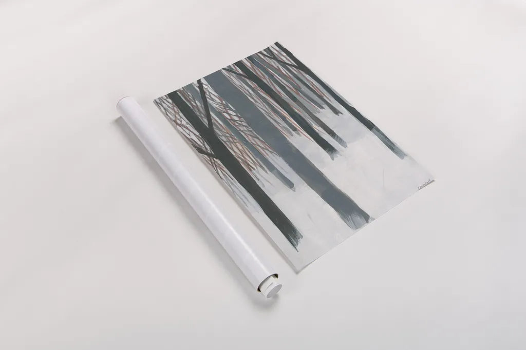 Winter Woods by Kathrine Lovell. shown as a rolled paper print. Available as archival giclee rolled canvas, fine art paper, or poster print. SKU 39860h.
