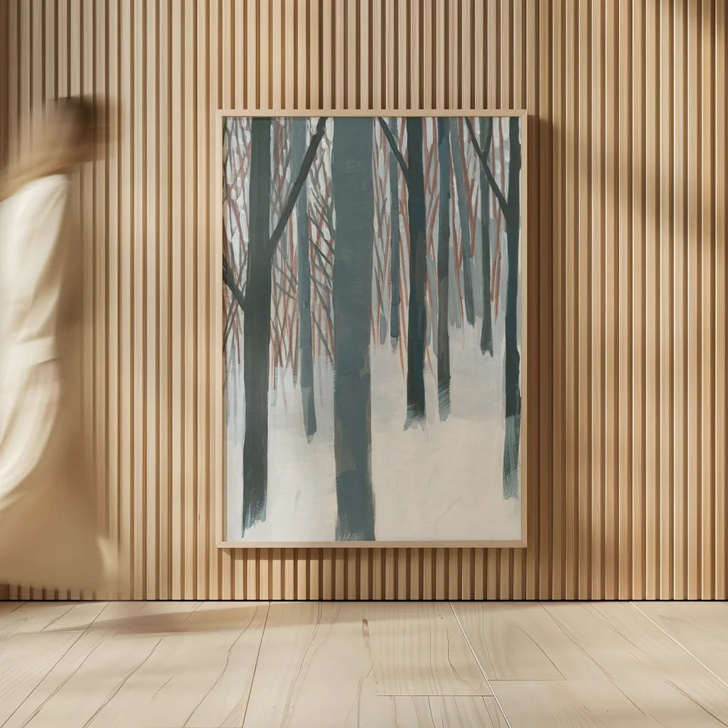 Winter Woods by Kathrine Lovell. shown as over sized large wall art. Available as an archival giclee rolled canvas, fine art paper, or poster print. SKU 39860h.