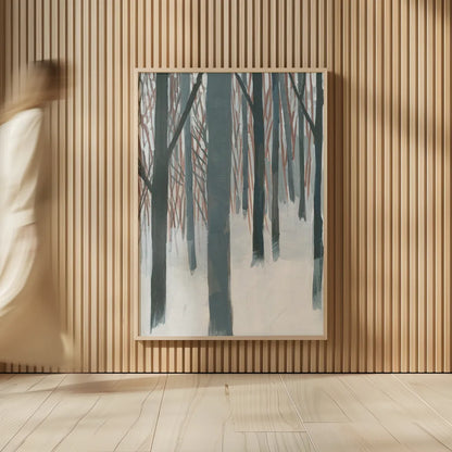 Winter Woods by Kathrine Lovell. shown as over sized large wall art. Available as an archival giclee rolled canvas, fine art paper, or poster print. SKU 39860h.