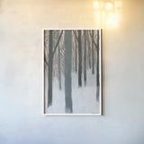 Winter Woods by Kathrine Lovell. shown as a paper print in a white frame. Available as a archival giclee rolled canvas, fine art paper, or poster print. SKU 39860h.