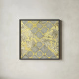 Yellow Sundown Sky by Kathrine Lovell. Shown in a sleek black glass frame for a contemporary gallery look. Available as an archival giclee rolled canvas, fine art paper, or poster print. SKU 43533a.