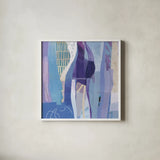 Abstract Layers I by Kathy Ferguson. Shown in a crisp white glass frame for a clean and minimalist style. Available as an archival giclee rolled canvas, fine art paper, or poster print. SKU 72102a.