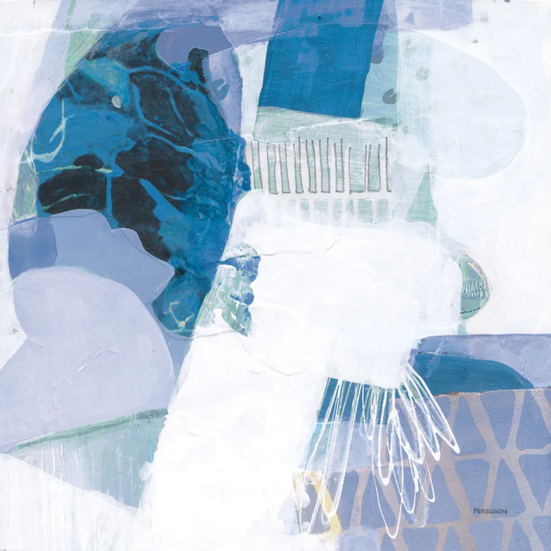 Abstract Layers III Blue by Kathy Ferguson. SKU 72694a. Archival Giclee Fine art print for wall decor.