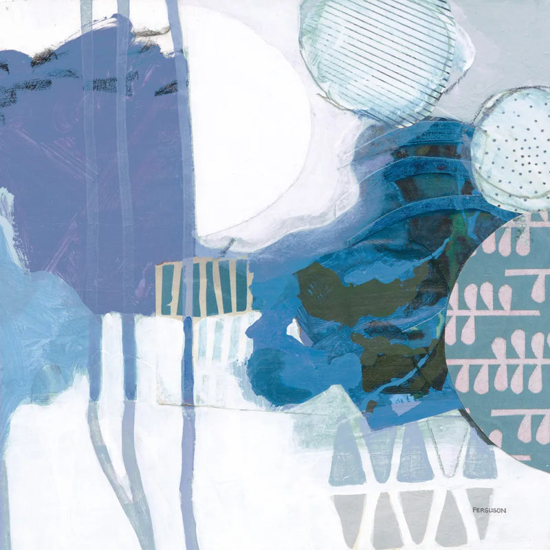 Abstract Layers IV Blue by Kathy Ferguson. SKU 72695a. Archival Giclee Fine art print for wall decor.