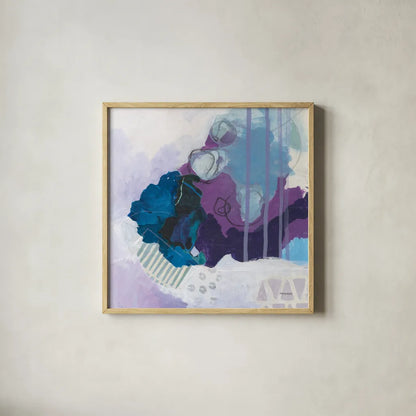 Amethyst by Kathy Ferguson. Shown in a natural wood glass frame for a timeless modern aesthetic. Available as an archival giclee rolled canvas, fine art paper, or poster print. SKU 72100a.