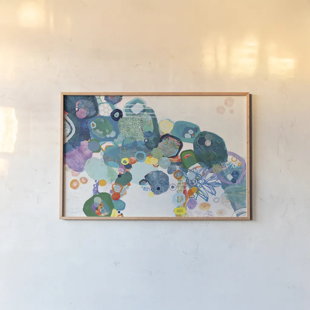 Bridging Our Differences Crop by Kathy Ferguson. shown as a paper print in a natural frame. Available as a archival giclee rolled canvas, fine art paper, or poster print. SKU 24057i.