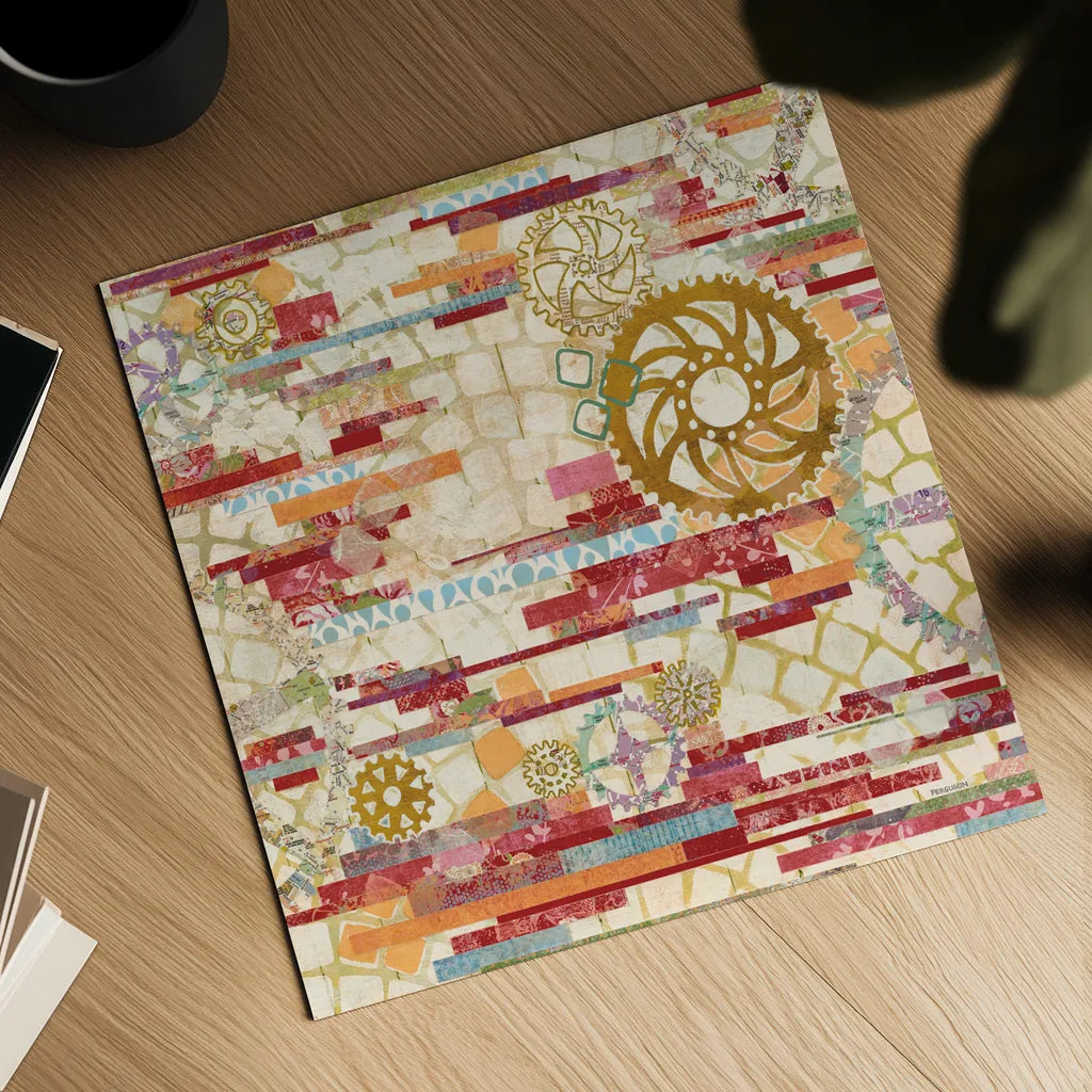 EU Timetable I Red by Kathy Ferguson. Shown as a detailed flat fine art print, highlighting archival giclee quality. Available as an archival giclee rolled canvas, fine art paper, or poster print. SKU 55989a.