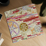 EU Timetable II Red by Kathy Ferguson. Shown as a detailed flat fine art print, highlighting archival giclee quality. Available as an archival giclee rolled canvas, fine art paper, or poster print. SKU 55990a.