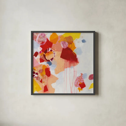 Falling Apart by Kathy Ferguson. Shown in a sleek black glass frame for a contemporary gallery look. Available as an archival giclee rolled canvas, fine art paper, or poster print. SKU 55759a.