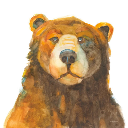 Friendly Bear by Kathy Ferguson. SKU 82542a. Archival Giclee Fine art print for wall decor.