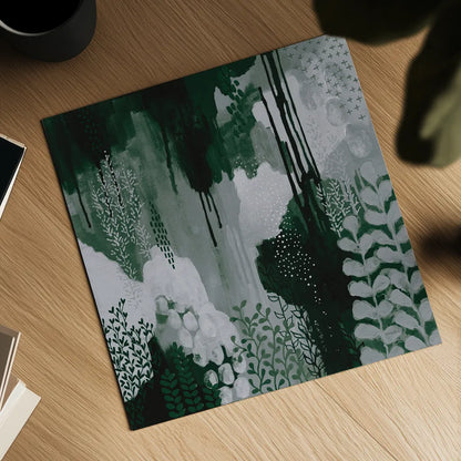 Green Forest I by Kathy Ferguson. Shown as a detailed flat fine art print, highlighting archival giclee quality. Available as an archival giclee rolled canvas, fine art paper, or poster print. SKU 51408a.