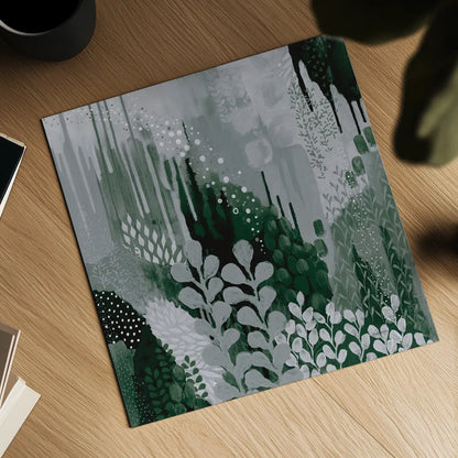 Green Forest II by Kathy Ferguson. Shown as a detailed flat fine art print, highlighting archival giclee quality. Available as an archival giclee rolled canvas, fine art paper, or poster print. SKU 51409a.