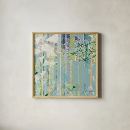 Hanging Around I by Kathy Ferguson. Shown in a natural wood glass frame for a timeless modern aesthetic. Available as an archival giclee rolled canvas, fine art paper, or poster print. SKU 24086a.