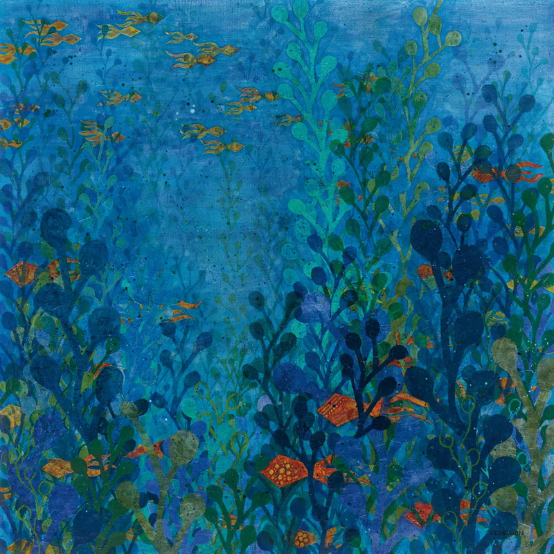 Hide and Seek Red by Kathy Ferguson. SKU 18998a. Archival Giclee Fine art print for wall decor.