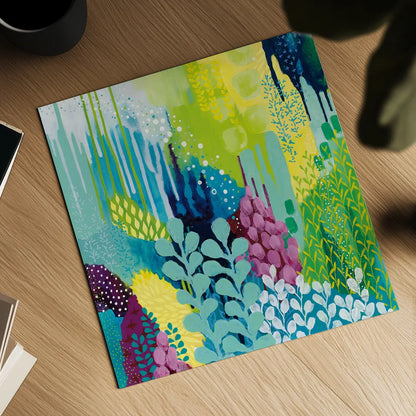 Jewel Forest II by Kathy Ferguson. Shown as a detailed flat fine art print, highlighting archival giclee quality. Available as an archival giclee rolled canvas, fine art paper, or poster print. SKU 49219a.