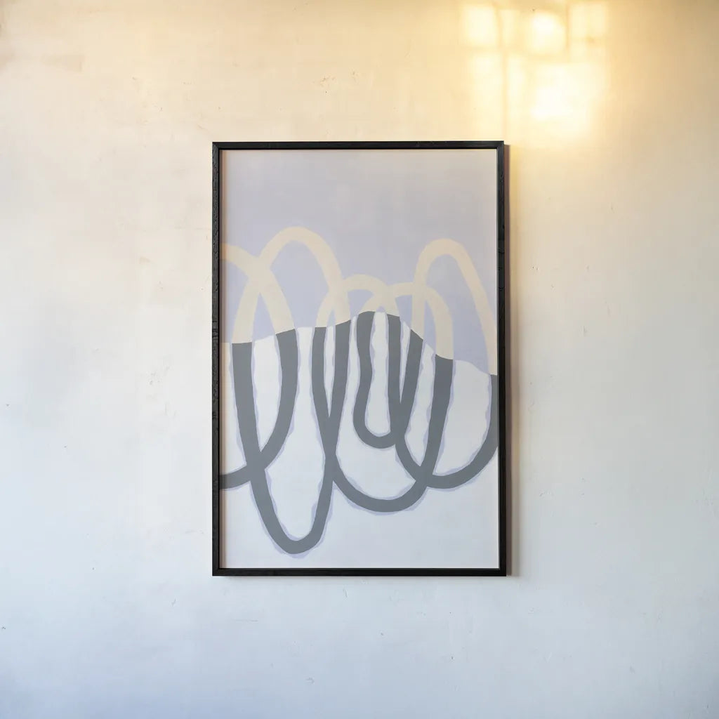 Loops II v2 by Kathy Ferguson. shown as a paper print in a black flame. Available as a archival giclee rolled canvas, fine art paper, or poster print. SKU 80704h.