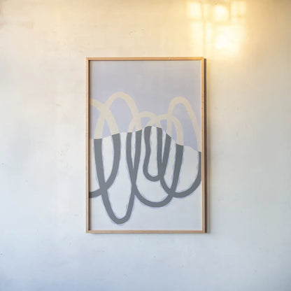 Loops II v2 by Kathy Ferguson. shown as a paper print in a natural frame. Available as a archival giclee rolled canvas, fine art paper, or poster print. SKU 80704h.