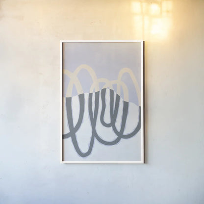 Loops II v2 by Kathy Ferguson. shown as a paper print in a white frame. Available as a archival giclee rolled canvas, fine art paper, or poster print. SKU 80704h.