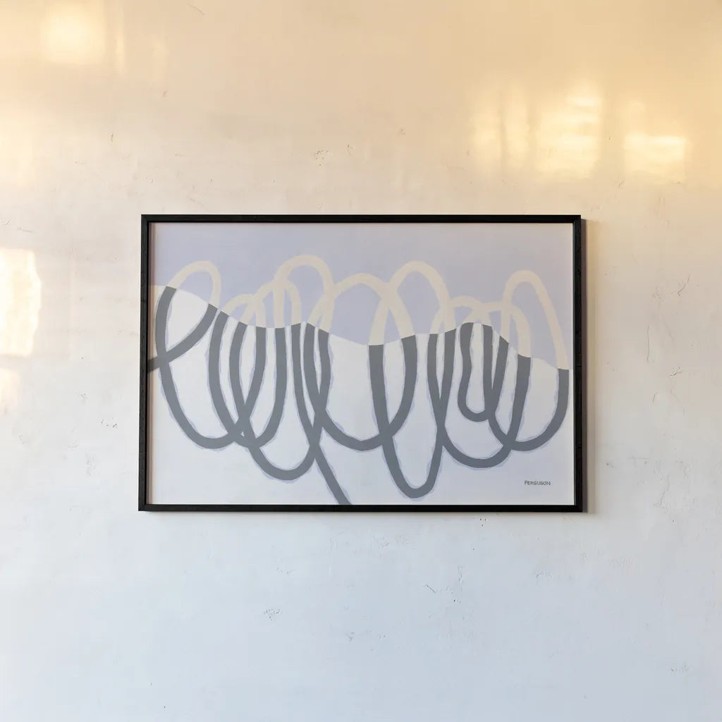 Loops III by Kathy Ferguson. shown as a paper print in a black flame. Available as a archival giclee rolled canvas, fine art paper, or poster print. SKU 72542i.