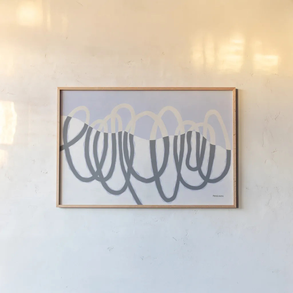 Loops III by Kathy Ferguson. shown as a paper print in a natural frame. Available as a archival giclee rolled canvas, fine art paper, or poster print. SKU 72542i.